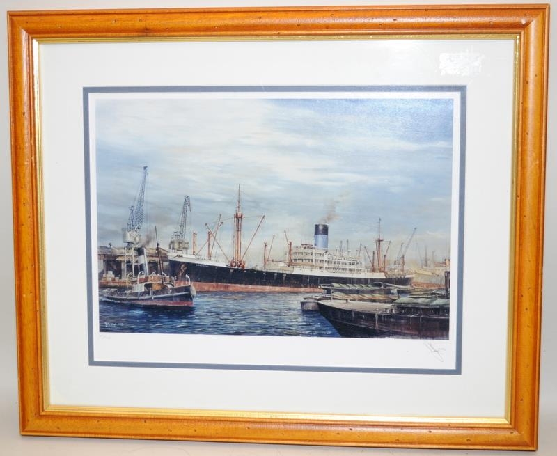 RG Lloyd, 3 x signed prints relating to steam ships, two are numbered limited editions. Largest - Image 8 of 10