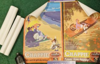 Collection of Vintage "Chappie" dog food advertising posters