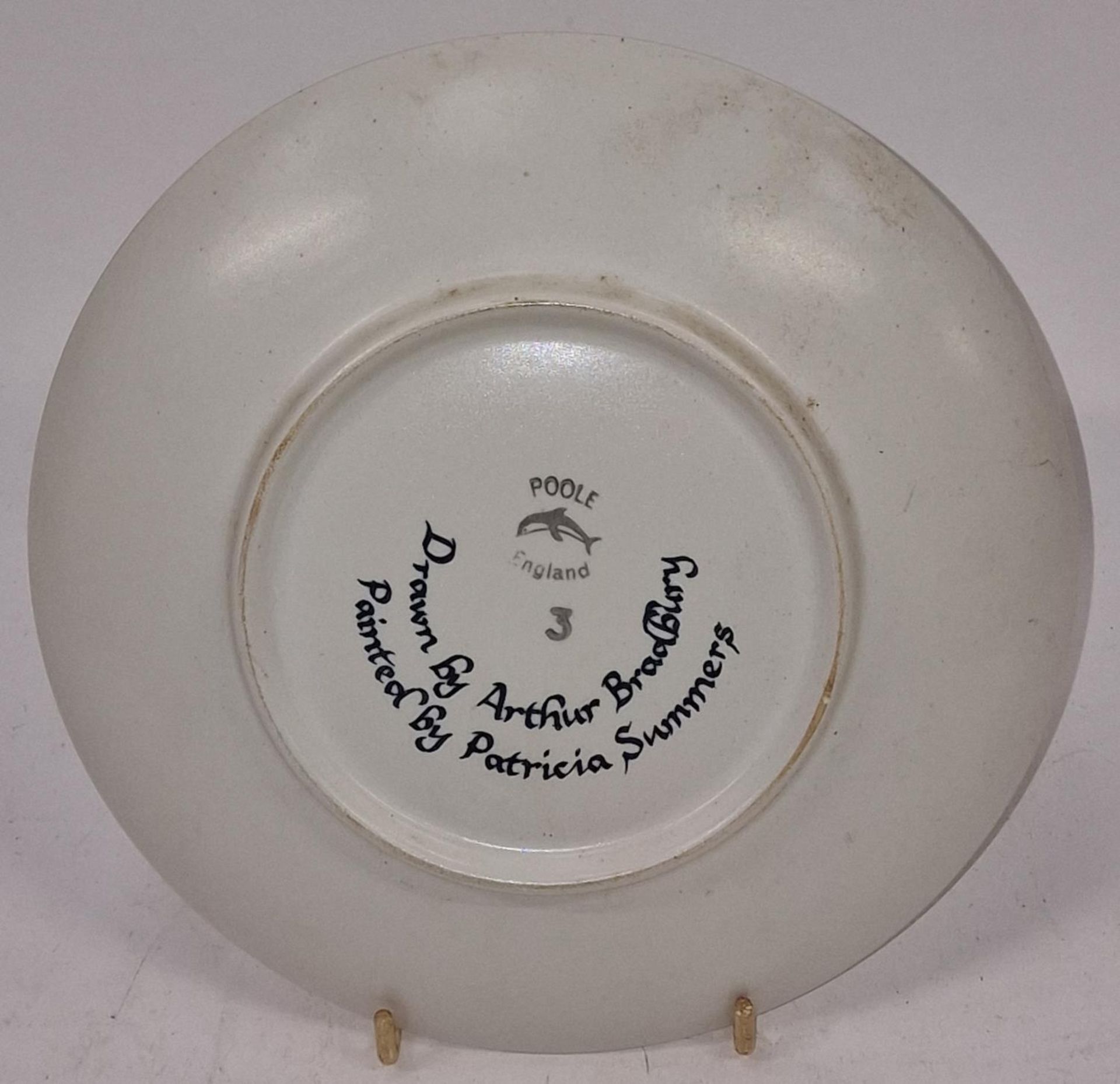 Poole Pottery Poole Whaler 1783 Frank Cup Runner up 1971 plate 8" diameter. - Image 3 of 3