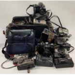 Collection of SLR and compact film cameras to include Olympus, Canon, Kodak and others. Not tested.