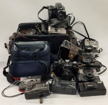 Collection of SLR and compact film cameras to include Olympus, Canon, Kodak and others. Not tested.