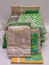 Collection of vintage 1970's Habitat bedding new old stock. Cellophane wrapping deteriorating due to