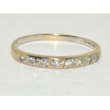 Vintage diamond and 18ct gold half eternity ring, 2.5g Size W.