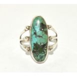 Native American sterling silver Turquoise silver ring size O