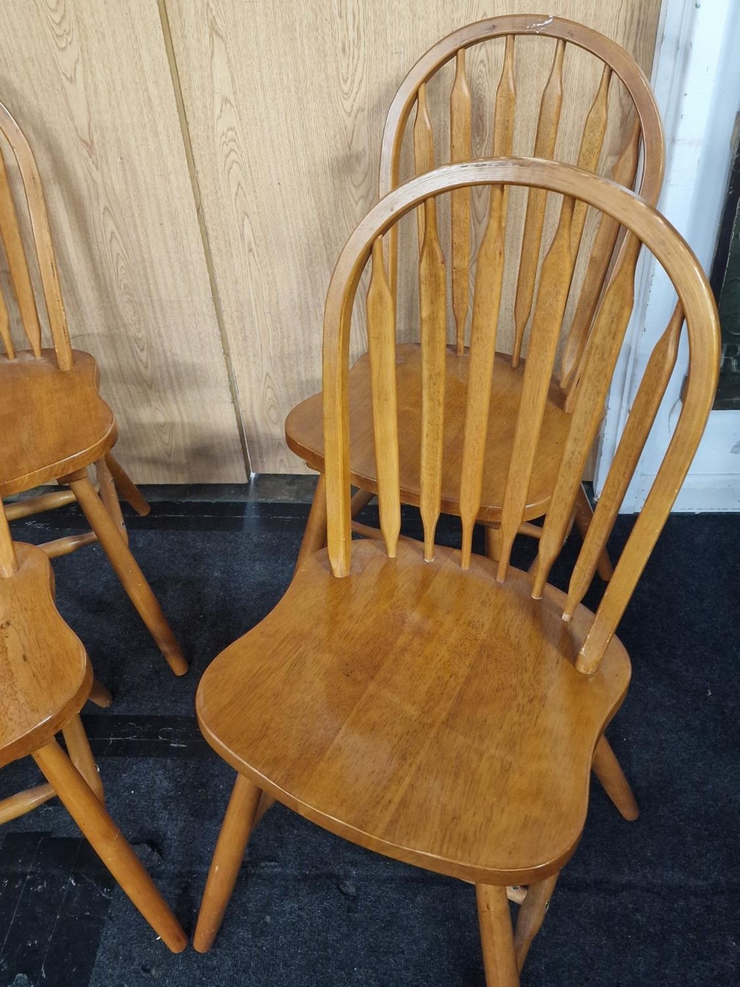 4 x contemporary pine stick back chairs - Image 3 of 3