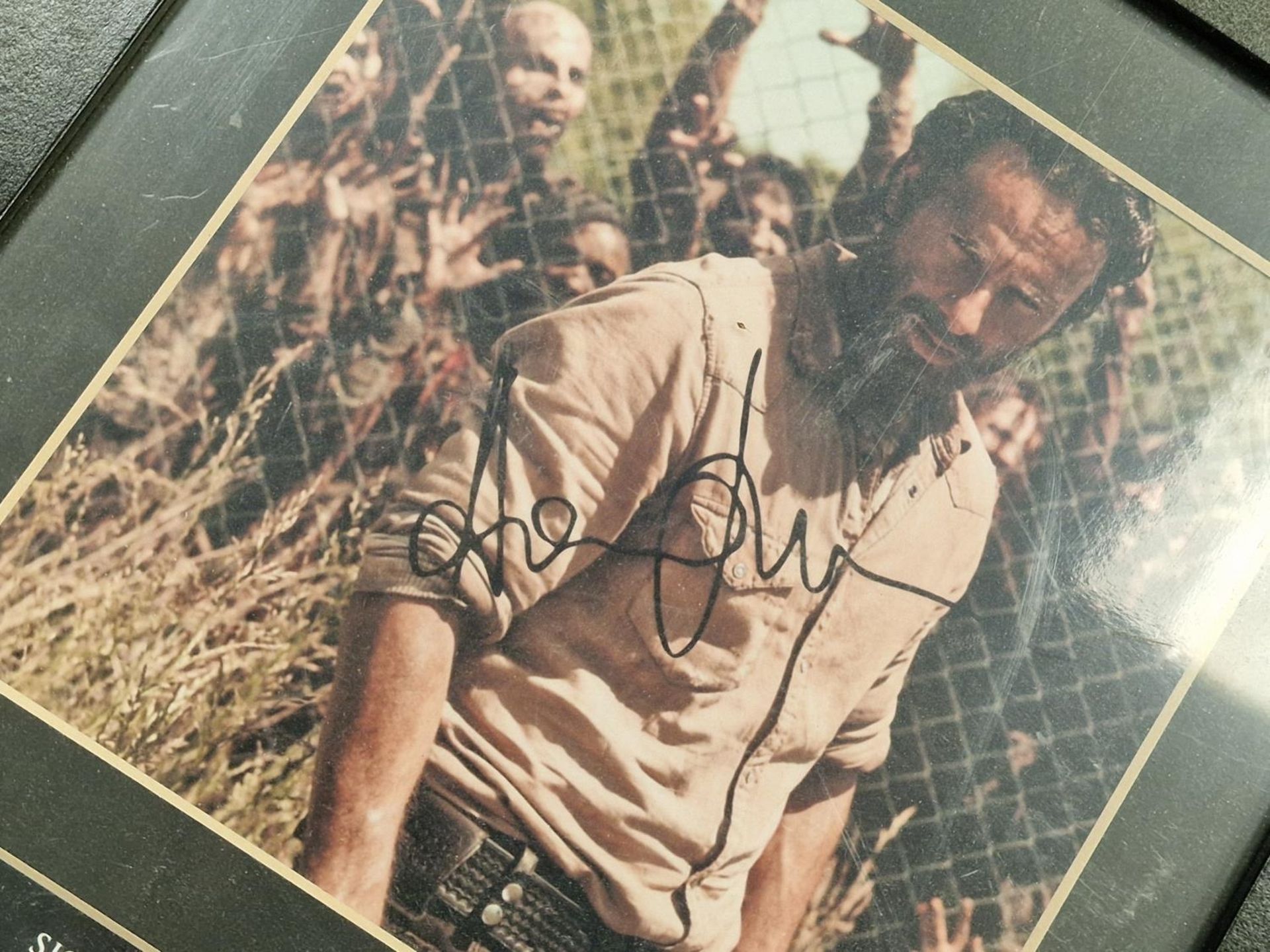 Framed unauthenticated Andrew Lincoln signed photograph 34x25cm. - Image 2 of 3