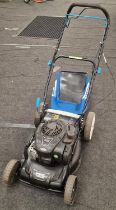 Briggs and Stratton "Macalister 500E" 140cc petrol lawn mower working at time of cataloging