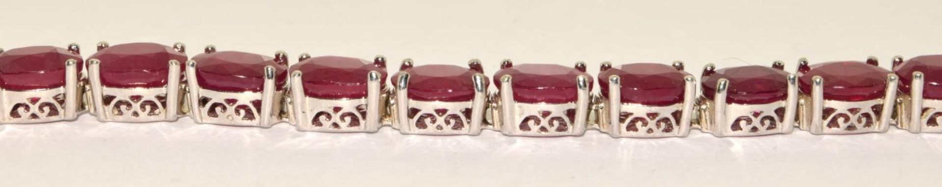 Ruby excellently made fully hallmarked silver bracelet approx 30cts - Image 3 of 4