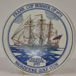 Poole Pottery Poole Whaler 1783 Frank Cup Runner up 1971 plate 8" diameter.