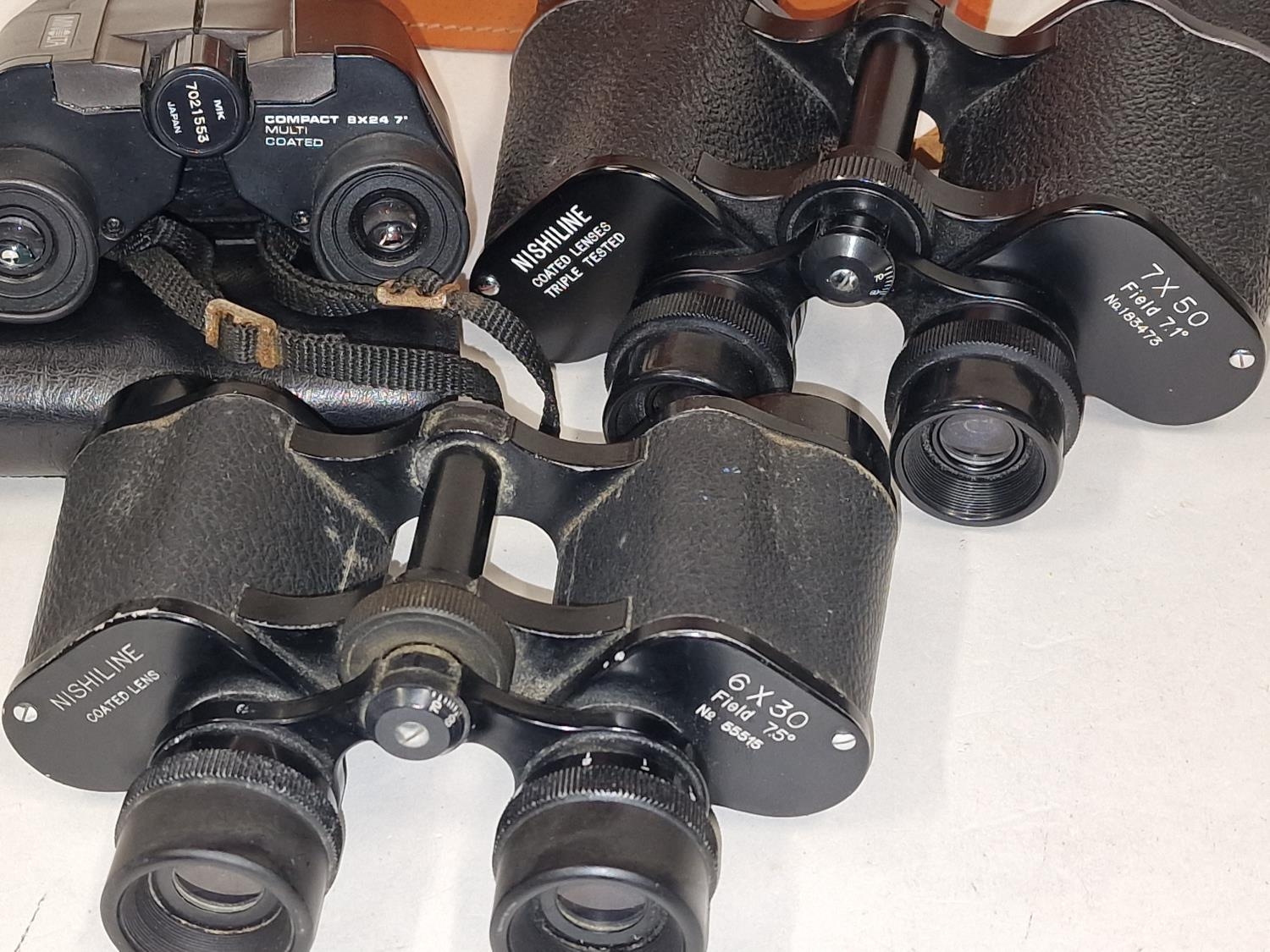 Collection of three vintage binoculars to include Minolta. - Image 3 of 3
