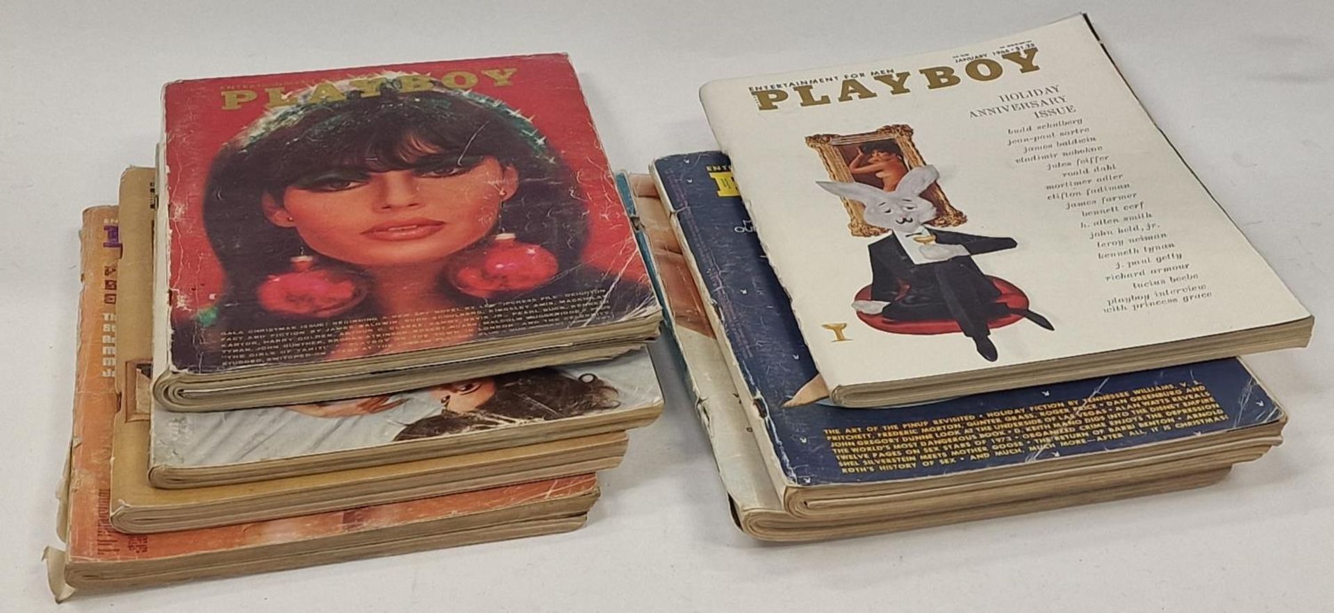 Collection of vintage Playboy adult magazines from the 1960's and 1970's. Total 7 in lot.