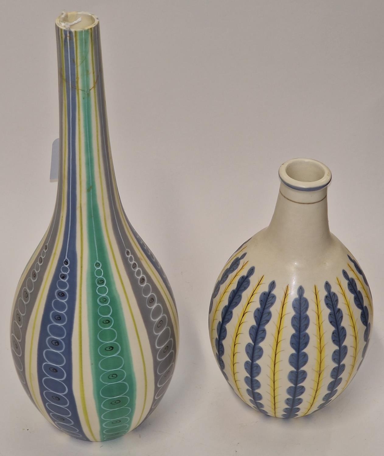 Poole Pottery PLT pattern Freeform vase 15" high together with a YCS vase 9.5" high both a/f (2) - Image 4 of 6
