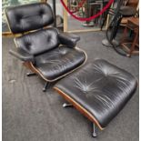 Eames style chair together the matching foot stool in clean condition chair 90x80x70cm stool is