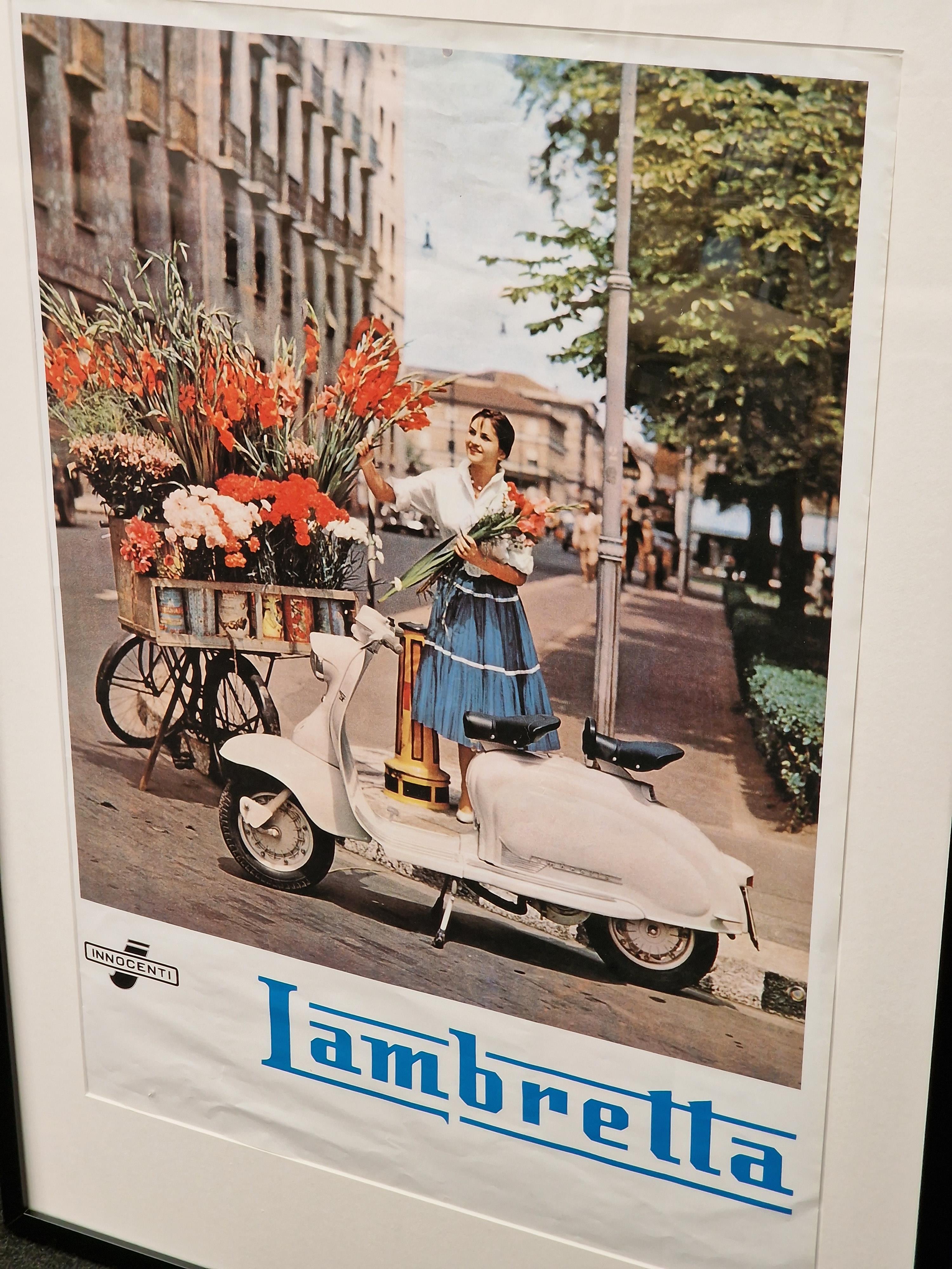 A large framed Lambretta poster 94x64cm. - Image 2 of 3