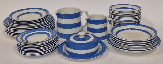 Collection of Cornish blue and white dinner ware to include T.G. Green & Co. Approx 45 pieces in the