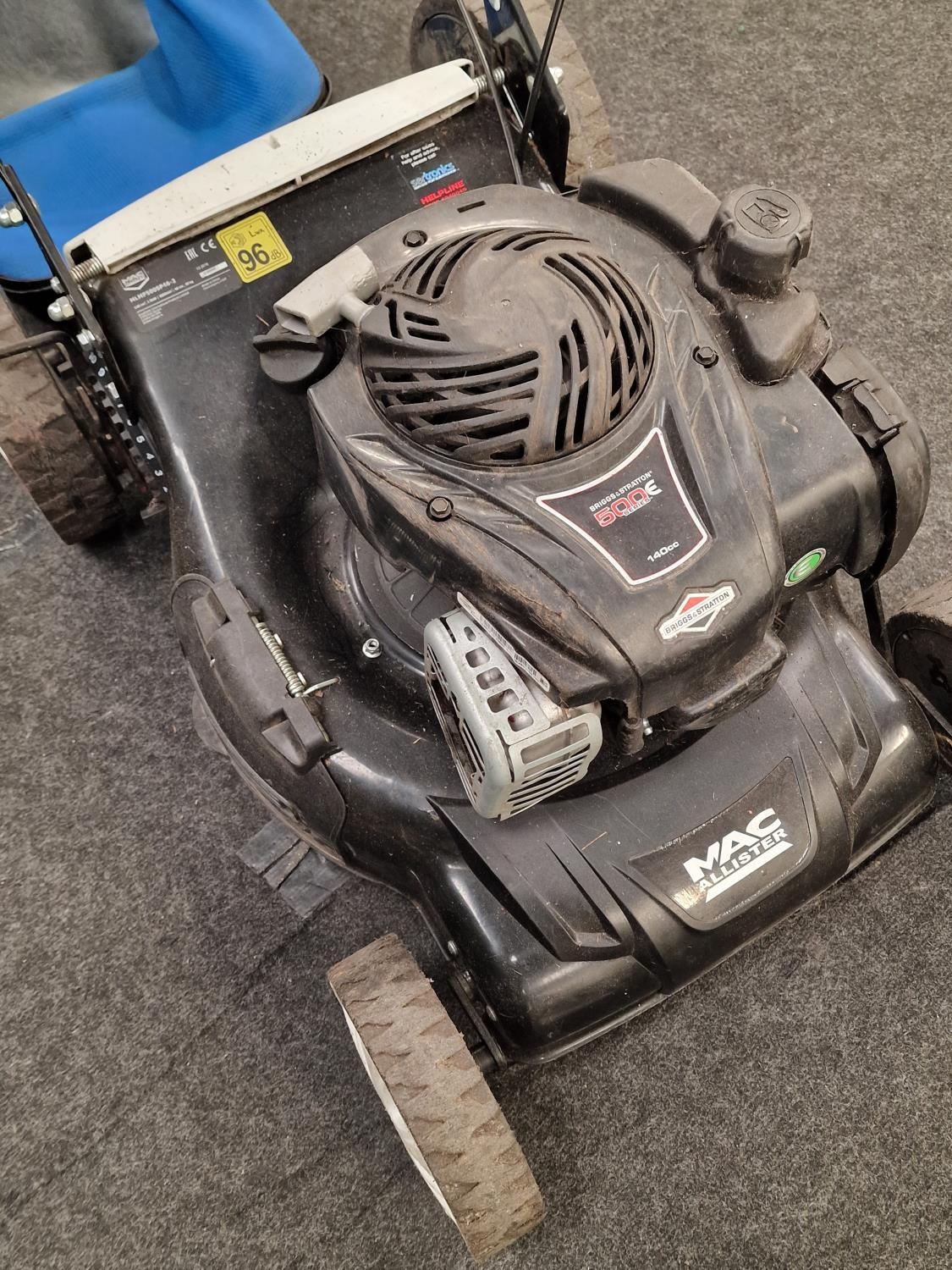 Briggs and Stratton "Macalister 500E" 140cc petrol lawn mower working at time of cataloging - Image 2 of 2