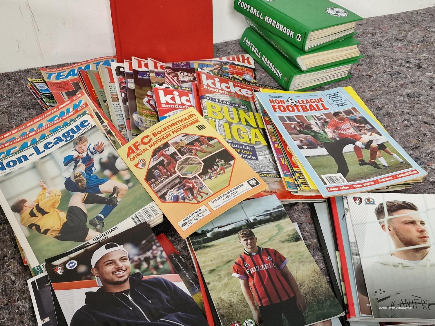 Box of football related magazines and ephemera to include local AFC Bournemouth match day - Image 2 of 2