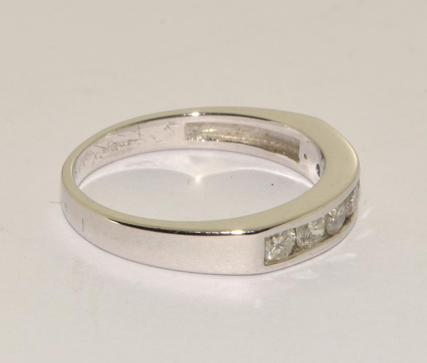 Diamond 0.50 point half eternity ring in 9ct white gold unworn size M+ - Image 4 of 5