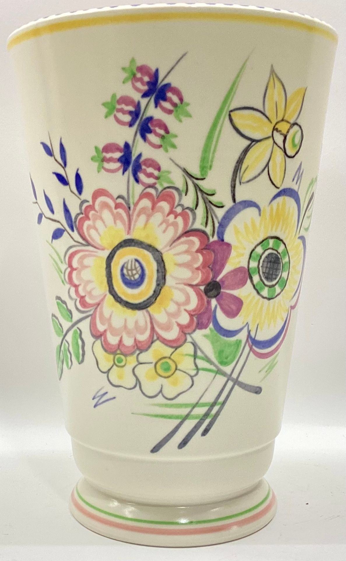Poole Pottery shape 166 BD pattern vase 9.5" high.