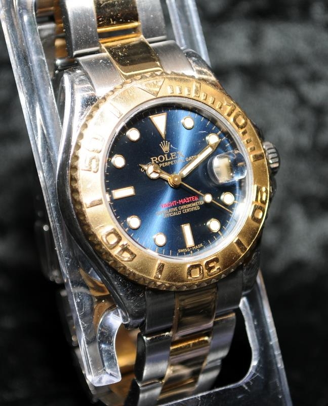 Rolex Yacht Master Superlative Chronometer. Factory blue dial with bi-metal Oyster bracelet. 35mm - Image 2 of 8