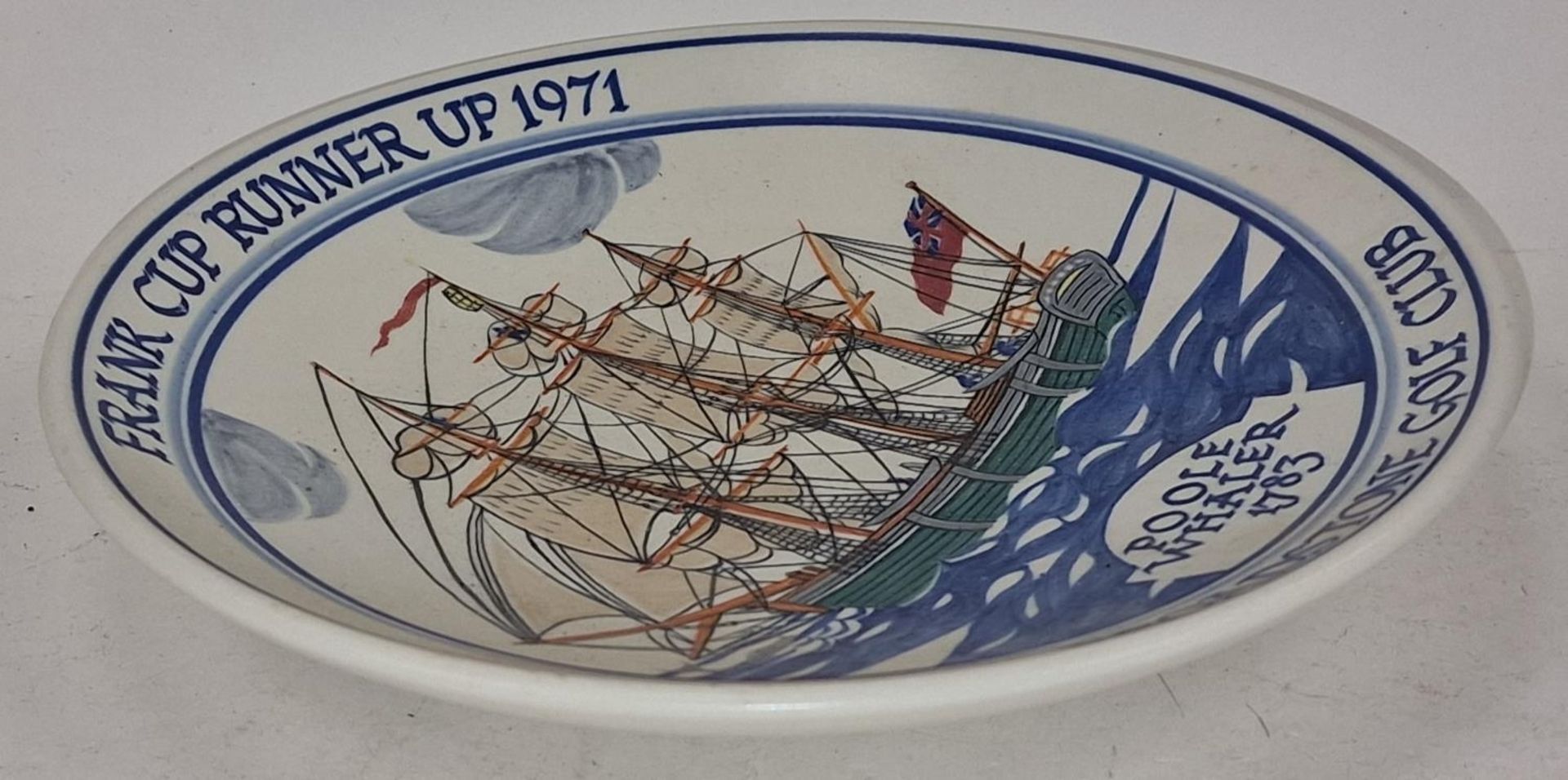 Poole Pottery Poole Whaler 1783 Frank Cup Runner up 1971 plate 8" diameter. - Image 2 of 3