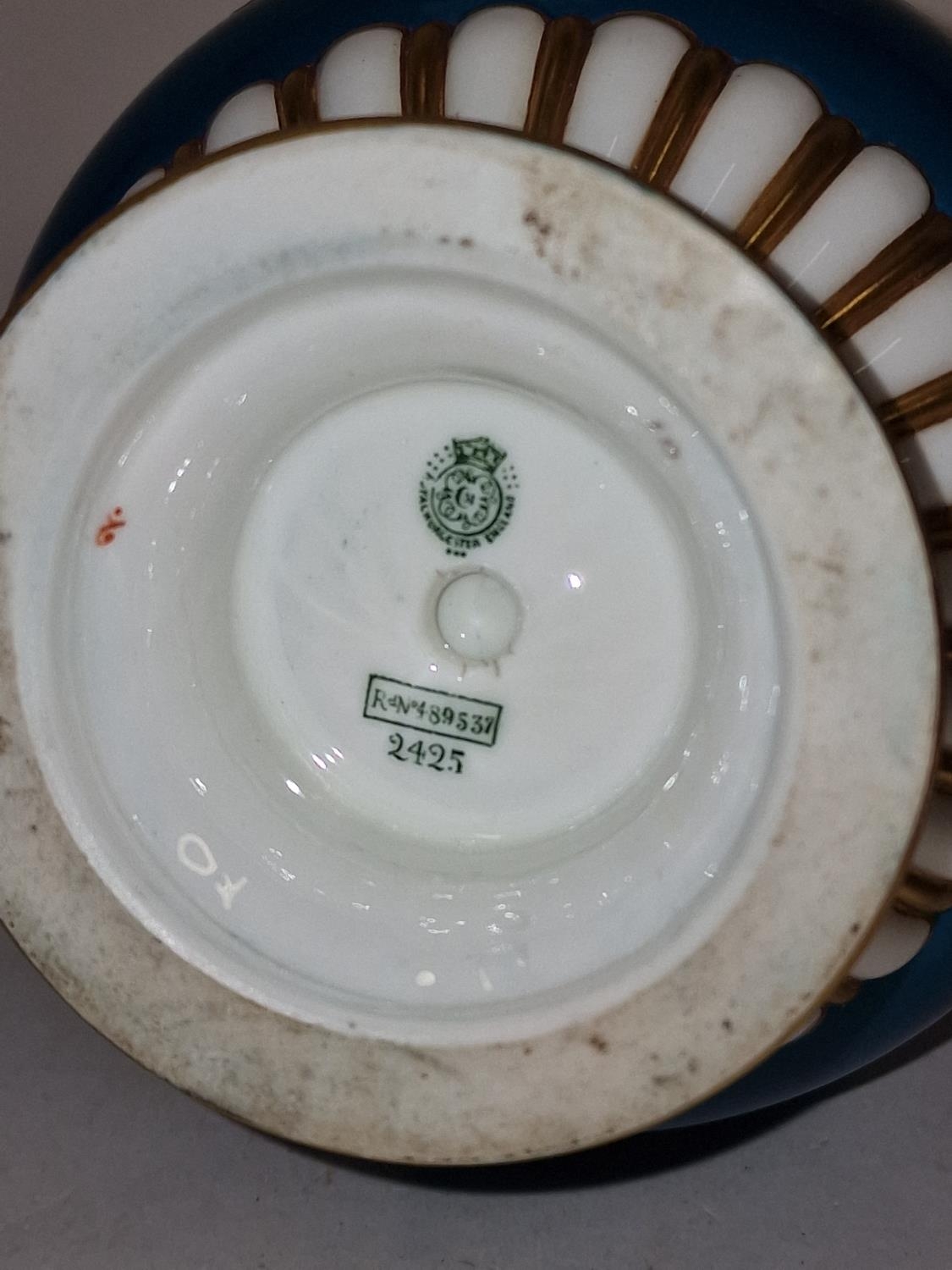 Royal Worcester lidded porcelain potpurri vase marked to the base. Possible repair to the finial. - Image 2 of 2
