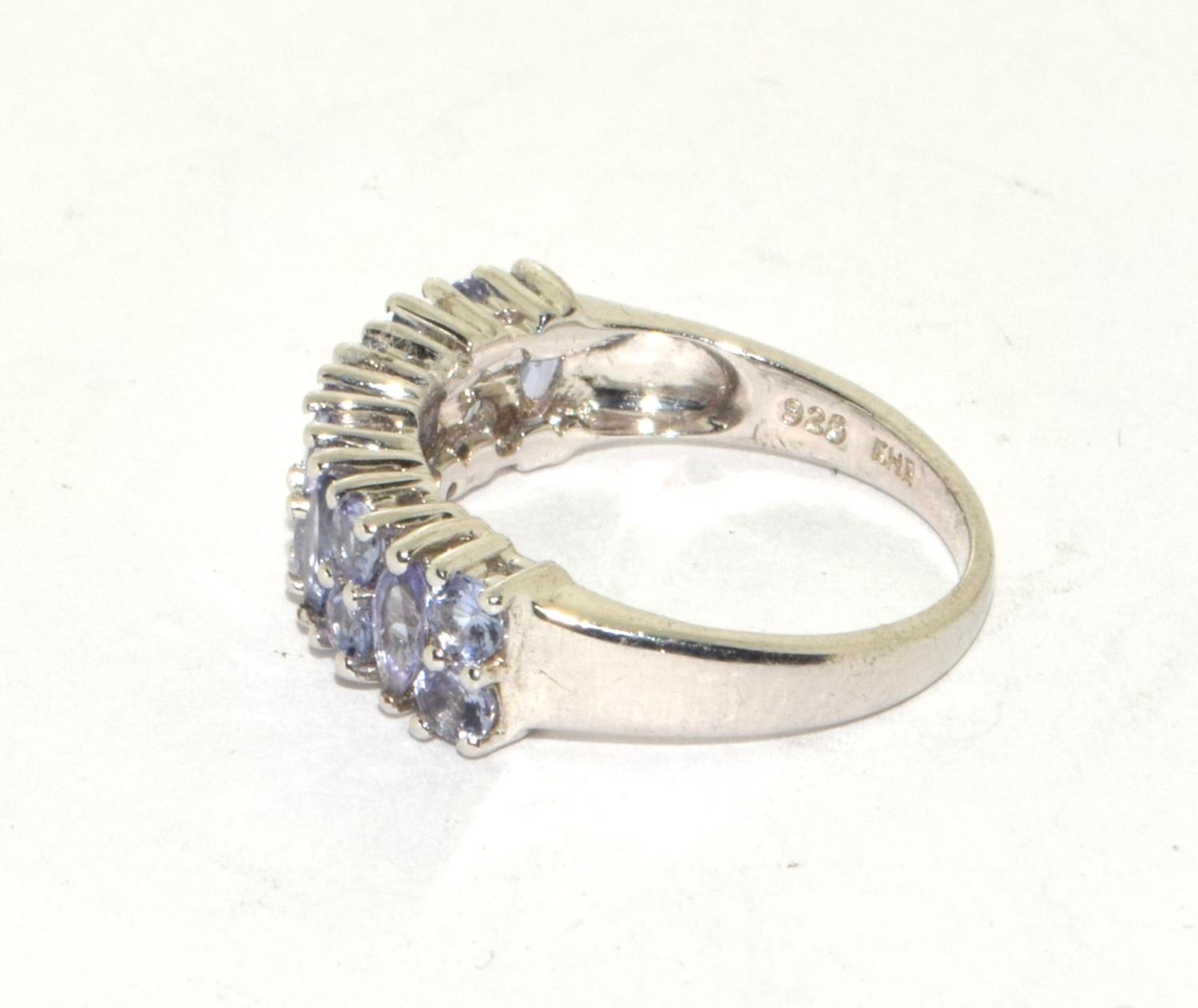 A 925 silver and tanzanite ring Size L - Image 2 of 3