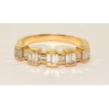 Diamond Baguettes set in 18ct gold 4.8g ring size P