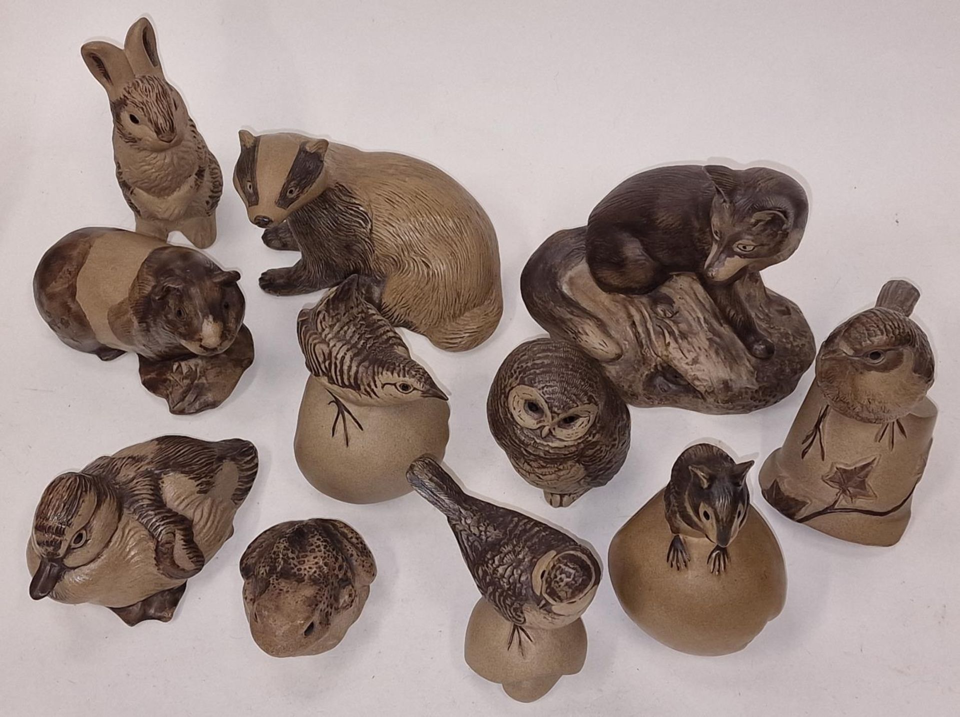 Poole Pottery collection of Barbara Linley Adams stoneware animals to include birds, badger, fox etc - Image 2 of 3