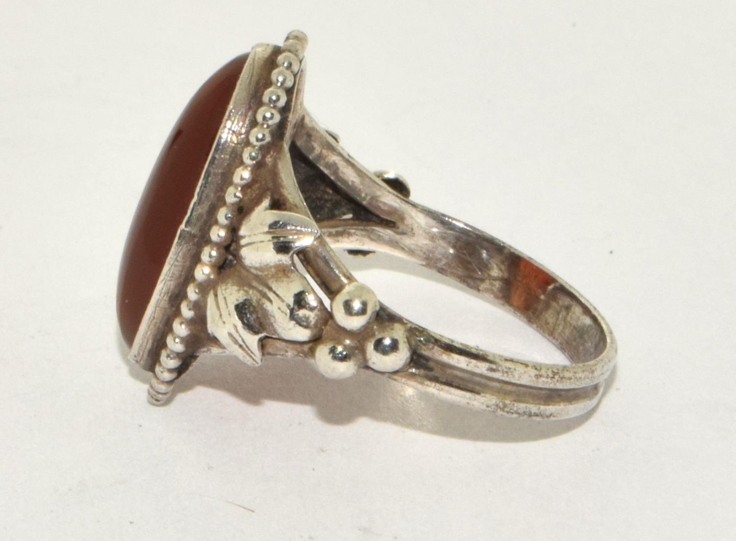 Antique Cornelian 935 silver ring size M - Image 2 of 3