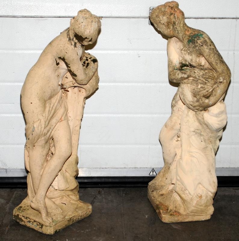 2 x Garden Statues of lady water carriers 75cm tall - Image 2 of 3