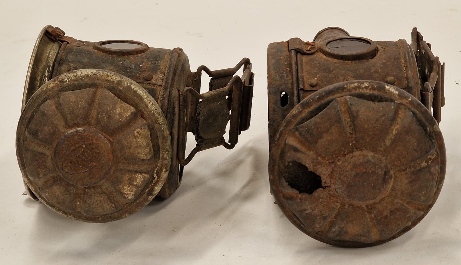 Pair of antique coaching lamps each measuring 24cm in length. - Image 3 of 3