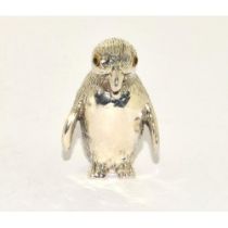 Marked Sterling. Cast model of a Penguin Pin cushion