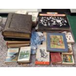Large collection of vintage books, photographs and other ephemera together with some LP records.