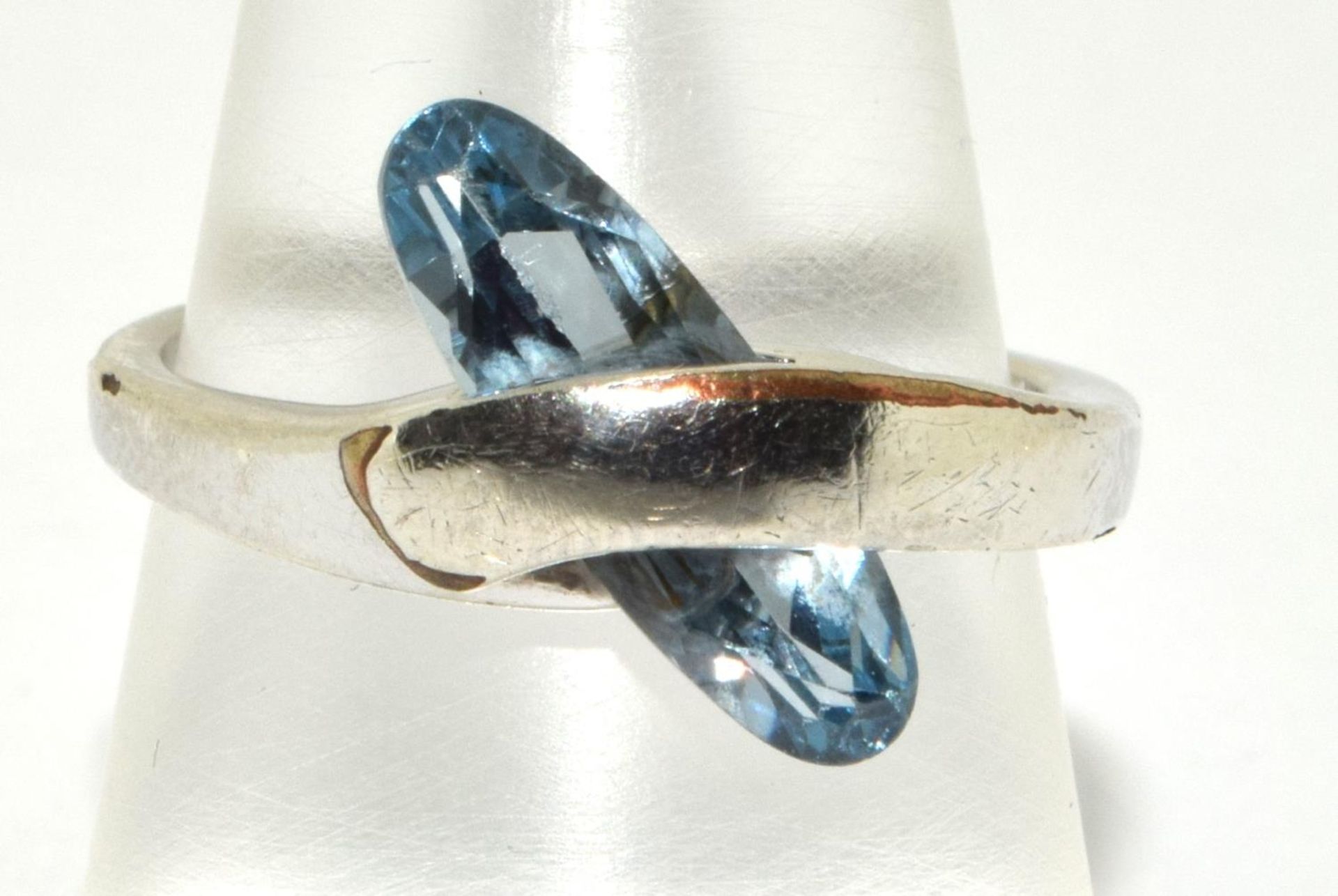 Blue Topaz 925 silver ring size O