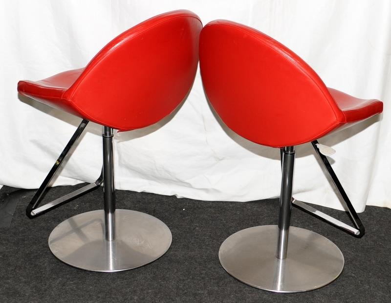 Kiss Cattelan style swivel chairs with chrome base and foot supports, gas piston mechanism with - Image 3 of 5