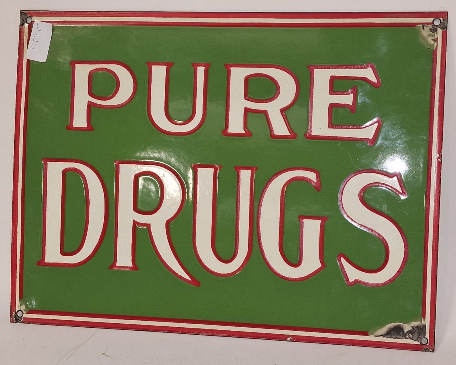 Pure drugs vitreous enamel Advertising sign 40x30cm