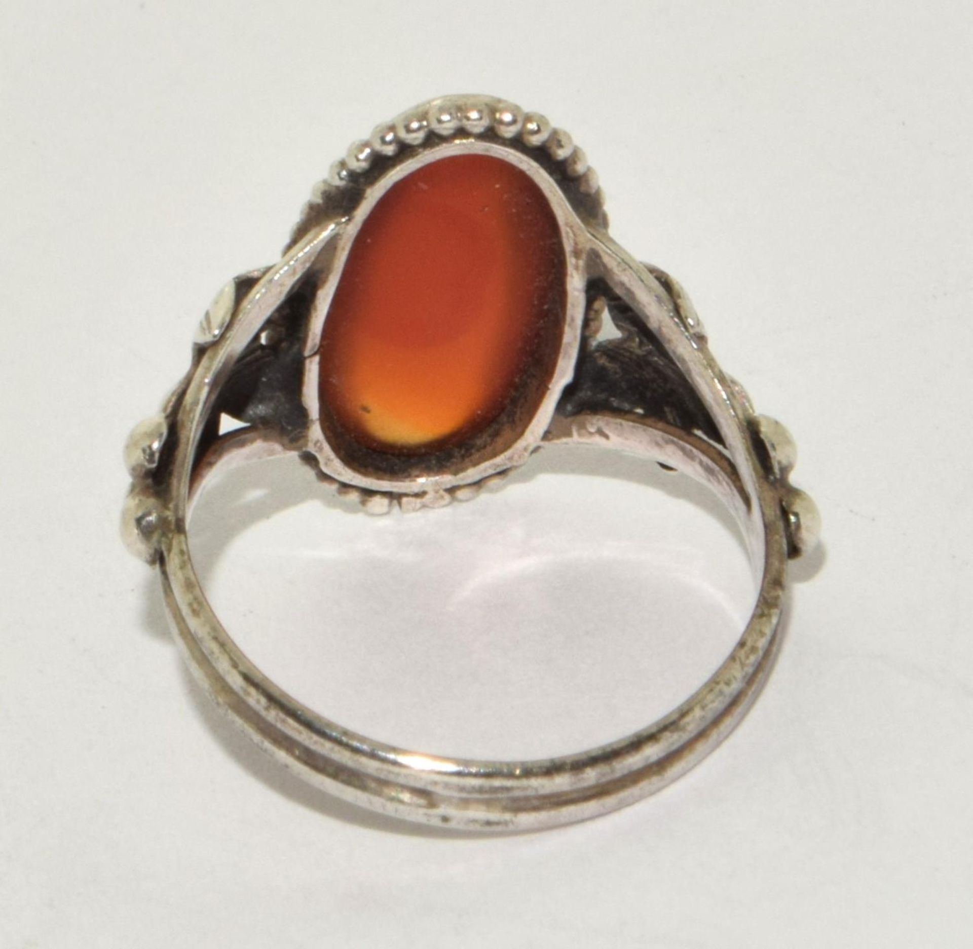 Antique Cornelian 935 silver ring size M - Image 3 of 3
