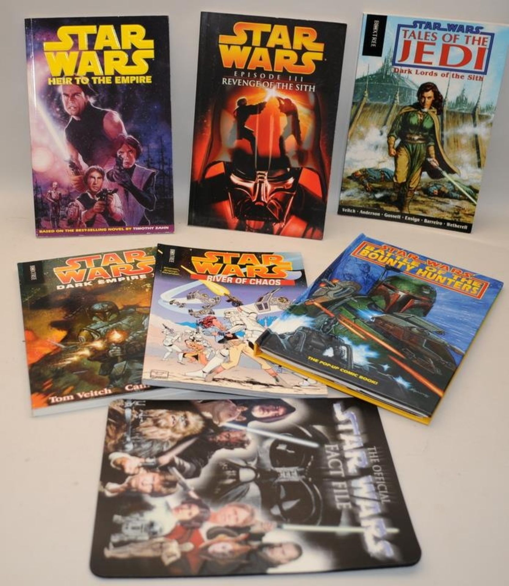 A collection of Star Wars graphic comic strips and pop up books to include Dark Horse, Lucas