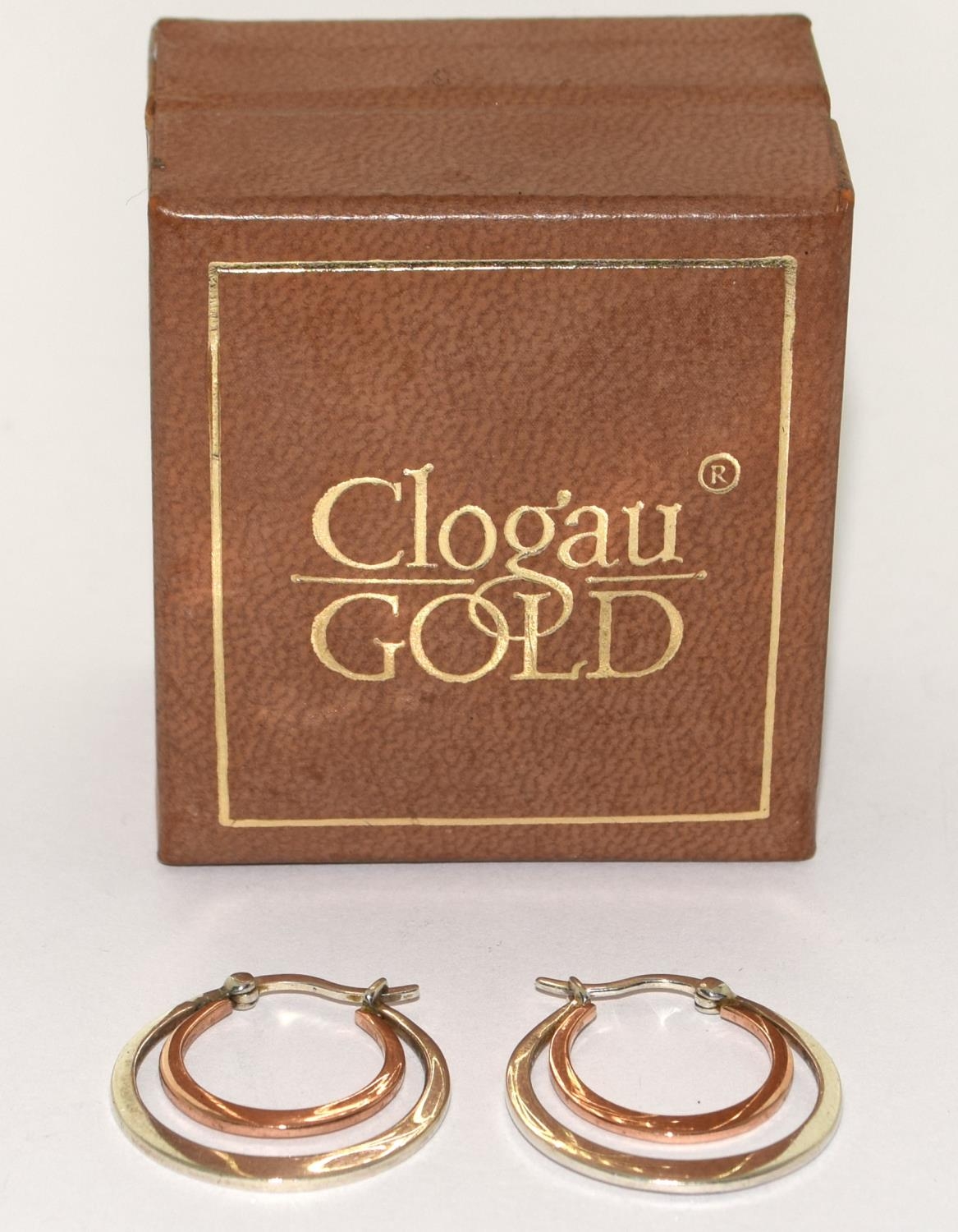 Clogau Welsh silver/gold earrings boxed