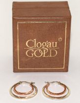 Clogau Welsh silver/gold earrings boxed
