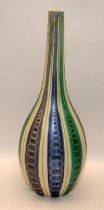 Poole Pottery PLT pattern Freeform vase 15" high together with a YCS vase 9.5" high both a/f (2)