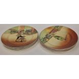 Royal Doulton set of Dickens Ware plates. Total of 9 in lot.