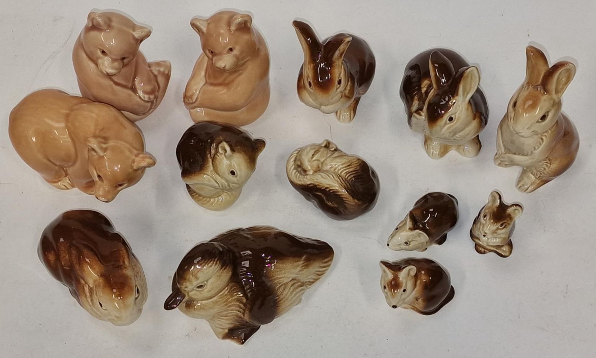 Poole Pottery collection of brown glazed animals to include bears, rabbits and dormice (13). - Image 2 of 3