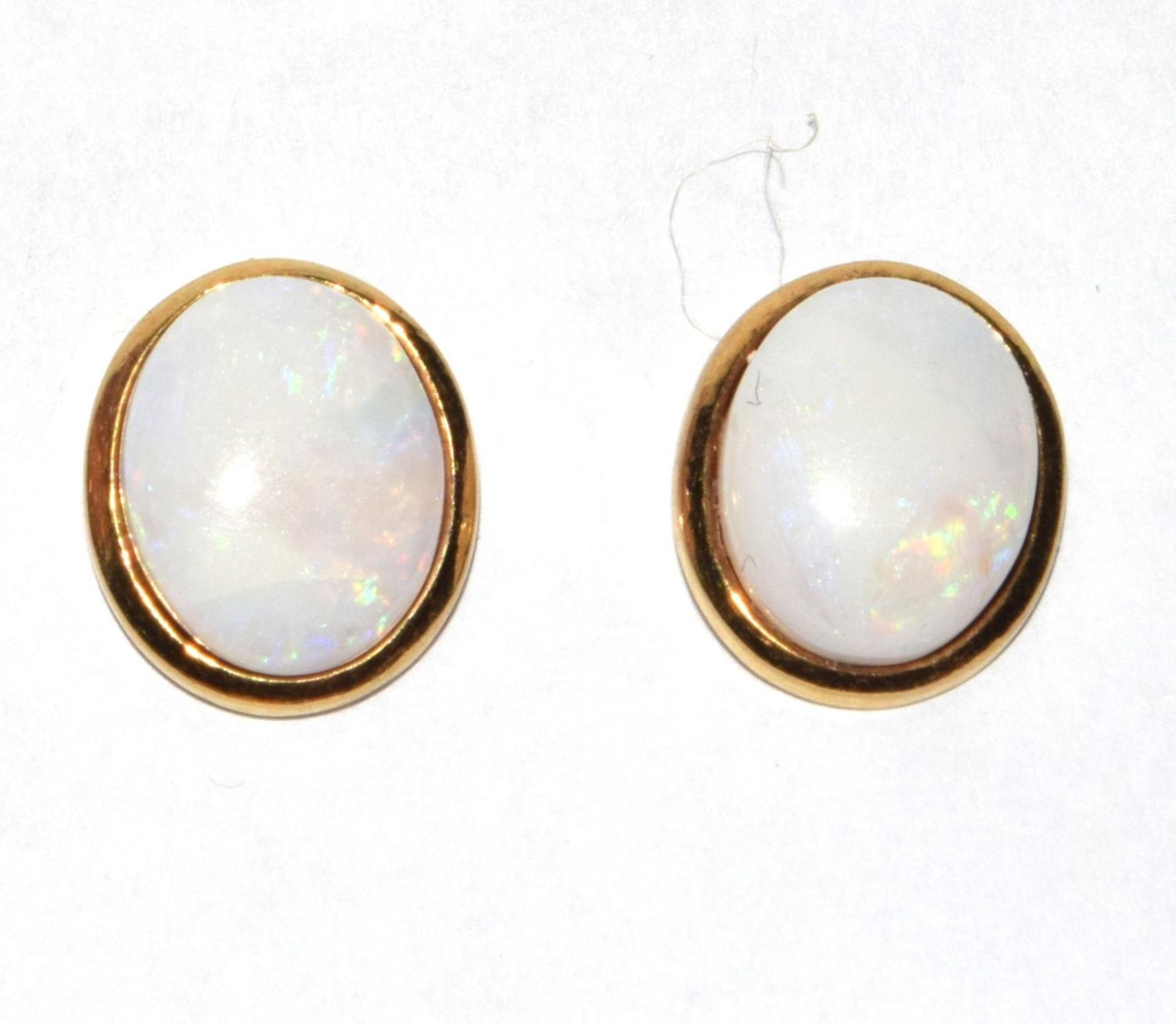 9ct gold Opal ear studs