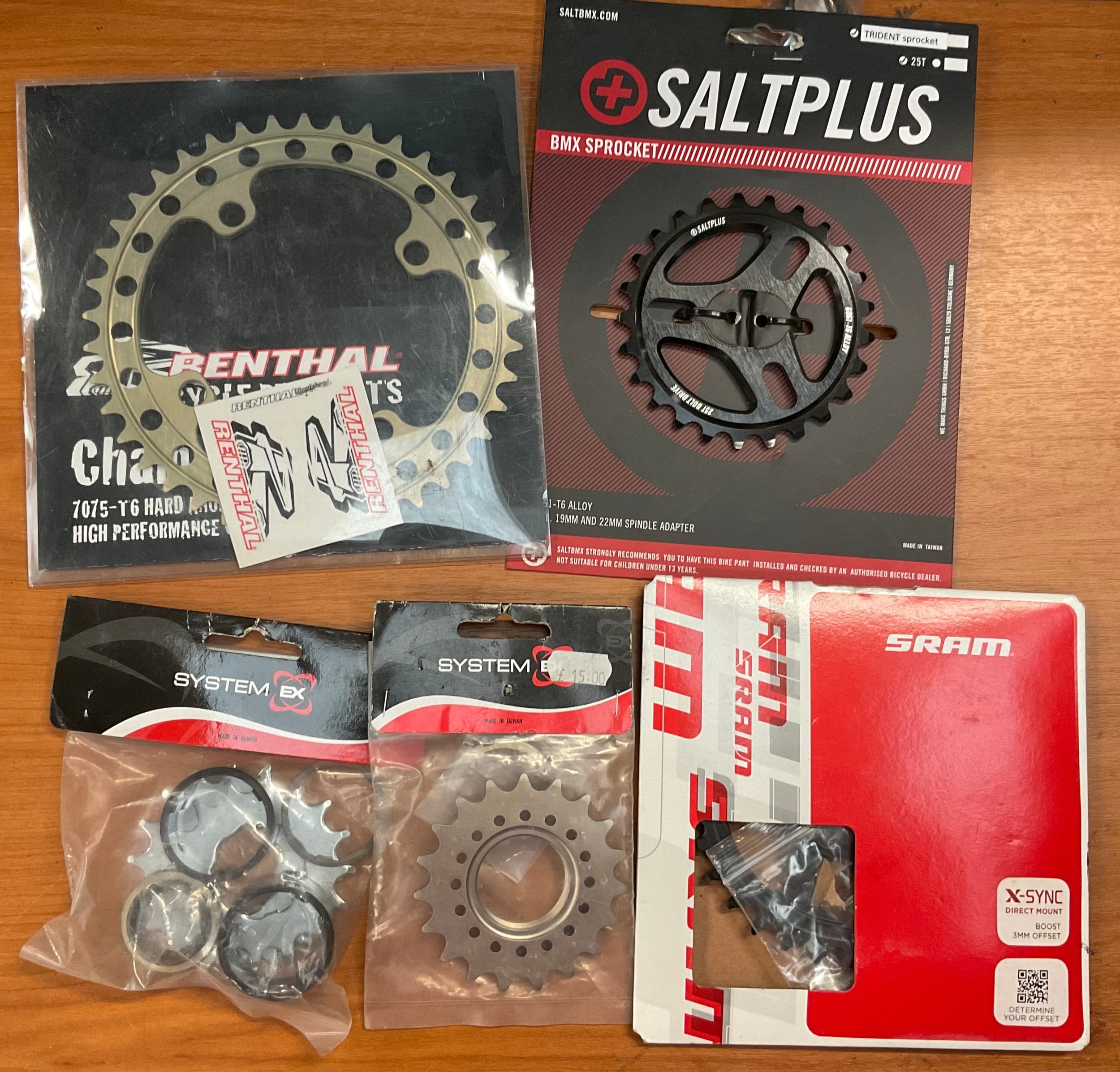 Quantity of new and carded cycle sprockets. Various makes and sizes