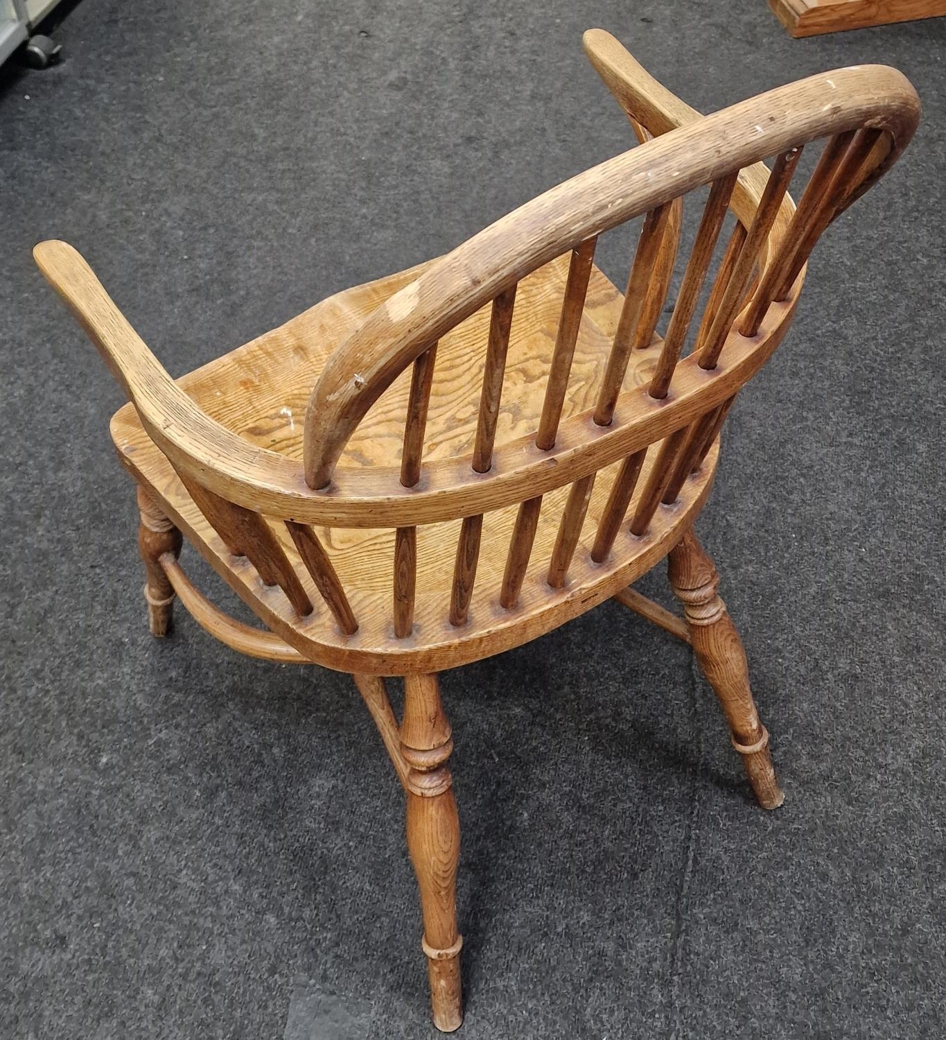 Elm stick back Windsor country chair with rounded cross stretcher inspect 90x60x50cm - Image 2 of 3