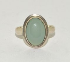 A 925 silver chalcedony ring Size O