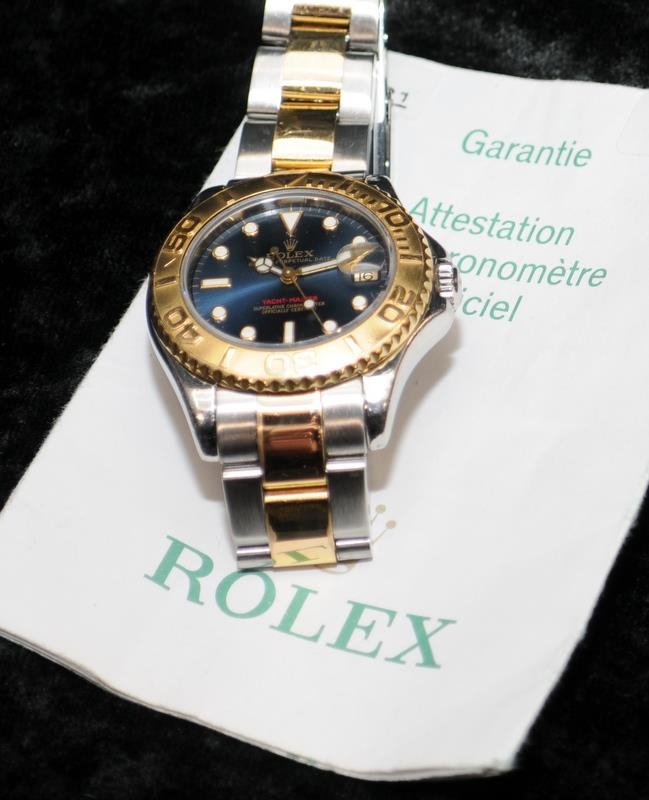 Rolex Yacht Master Superlative Chronometer. Factory blue dial with bi-metal Oyster bracelet. 35mm - Image 7 of 8