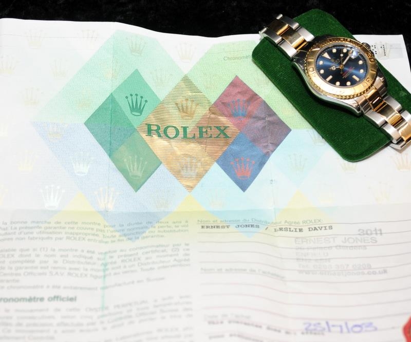 Rolex Yacht Master Superlative Chronometer. Factory blue dial with bi-metal Oyster bracelet. 35mm - Image 8 of 8